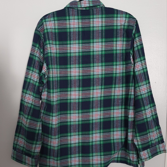 Landsend Men's Green Flannel Button Down Shirt - Picture 3 of 8